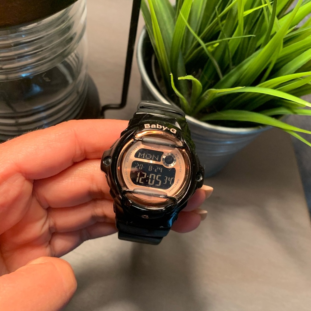Black Rose Gold face Baby G Shock Women’s Watch